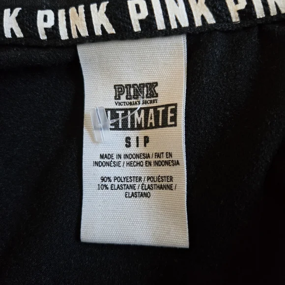PINK Victoria's Secret Black Quarter Zip Pullover Sweatshirt Top Size S - Picture 7 of 7